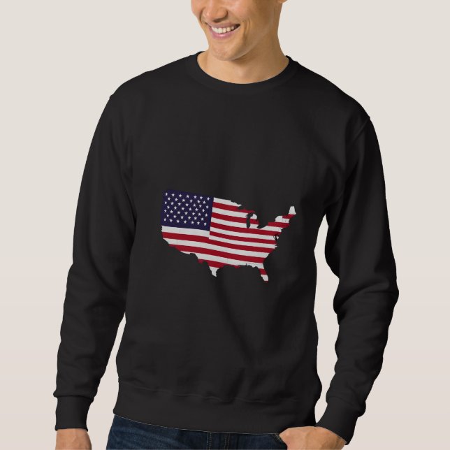 Sudadera United States Map Filled with American Flag (Anverso)