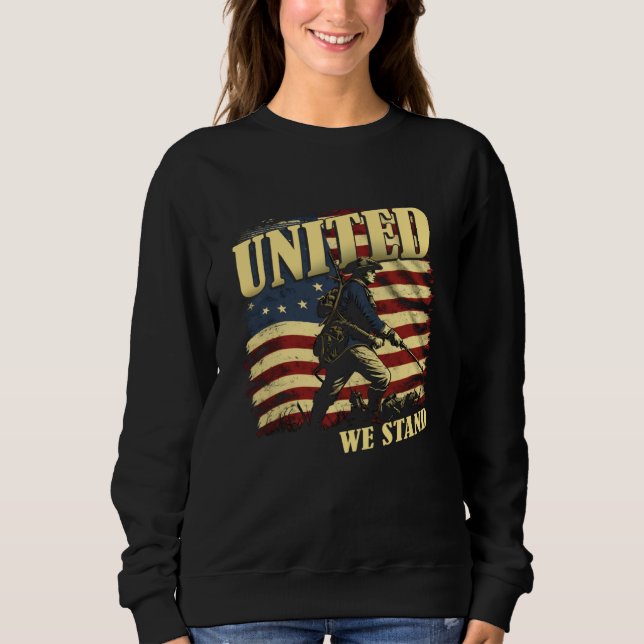 Sudadera United We Stand Patriotic July 4th American Revolu (Anverso)