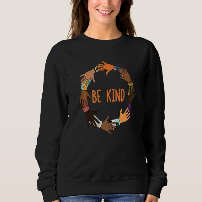 Sudadera Unity Day  Orange Kids Be Kind  Women Be Kind ASL  (Anverso)