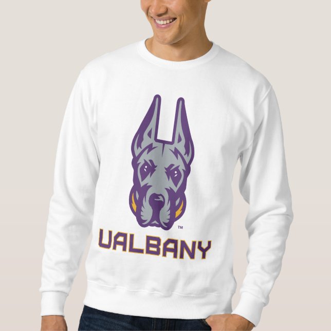 Sudadera Universidad de Albany Great Danes (Anverso)