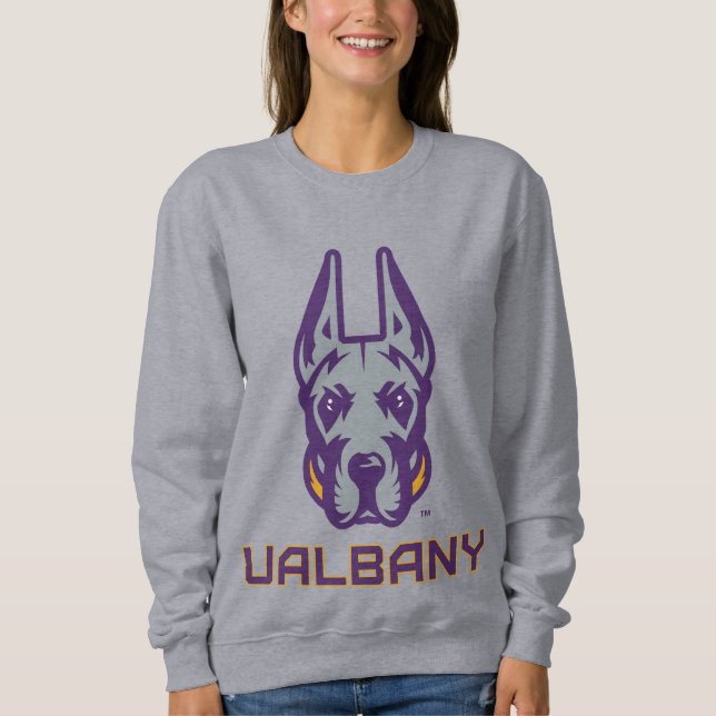 Sudadera Universidad de Albany Great Danes (Anverso)