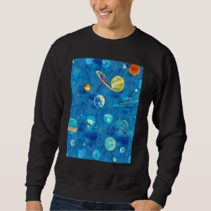 Sudadera Universo de planetas dispersos por la noche