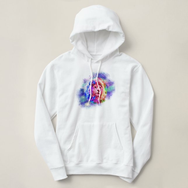 Sudadera Universo de salpicaduras de acuarela León (Diseño del anverso)