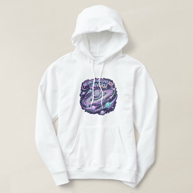 Sudadera Universo Neurodiverso Galaxia Neon (Diseño del anverso)