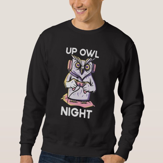 Sudadera Up Owl Night Gaming Owl Animal Video Game  Gamer N (Anverso)