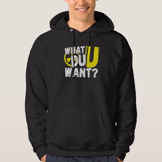 Sudadera Uranio Qué Quieres (Anverso)