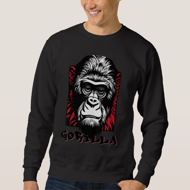 Sudadera Urban Gorilla Ape Monkey Face  Graffiti Tattoo Sty (Anverso)
