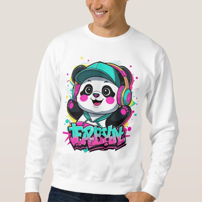 Sudadera ‏ urbana Panda Vibes (Anverso)