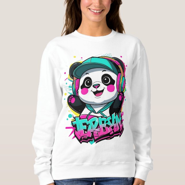 Sudadera ‏ urbana Panda Vibes (Anverso)