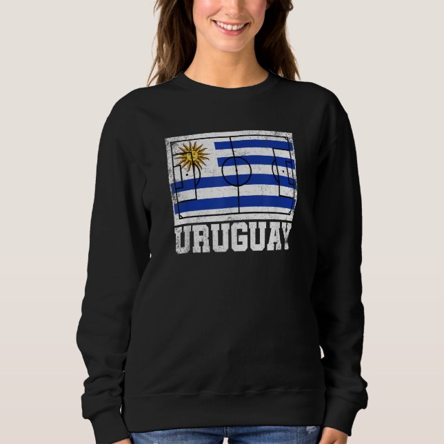 Sudadera Uruguay Soccer Field Country Flag Uruguayan Pride (Anverso)
