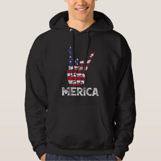 Sudadera US American Flag and Patriotic Skeleton Rock Sign 