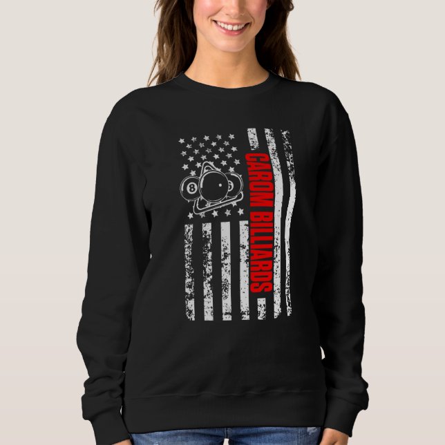 Sudadera US American Flag Cue Sports Patriotic Carom Billia (Anverso)