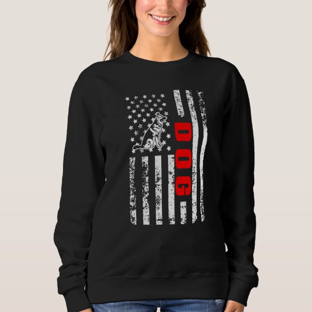 Sudadera US American Flag Dog Sports Patriotic Dog Lover Pr (Anverso)