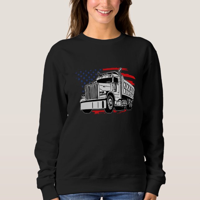 Sudadera US American Flag Semi Truck Driver TEE American Fl (Anverso)