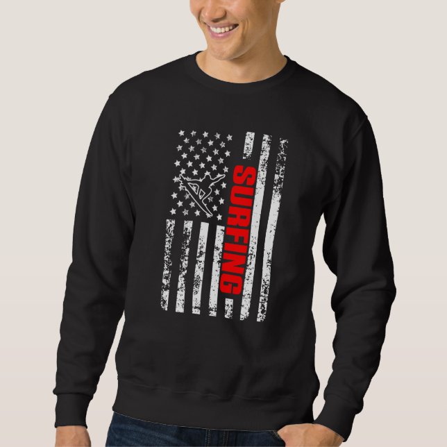 Sudadera US American Flag Water Sports Patriotic Big Wave S (Anverso)