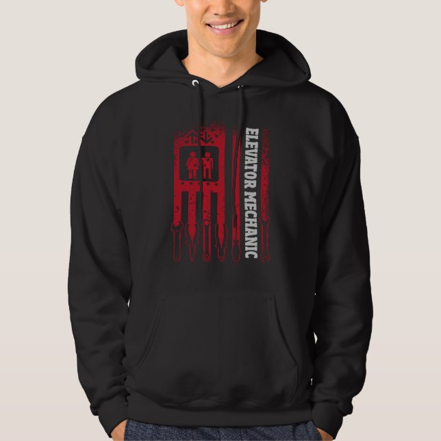 Sudadera Us Flag Elevator Mechanic (Anverso)