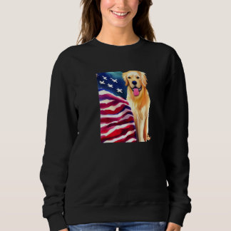 Sudadera US Flag Golden Retriever Dog Pet American Patrioti