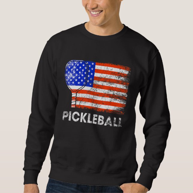 Sudadera US Flag Pickleball Player Paddleball Lover_2 (Anverso)