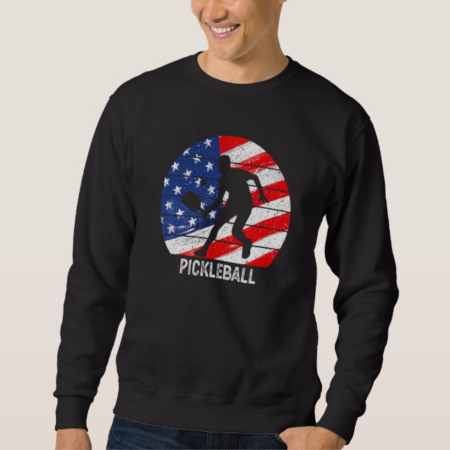 Sudadera US Flag Pickleball Player Paddleball Lover Men Wom (Anverso)