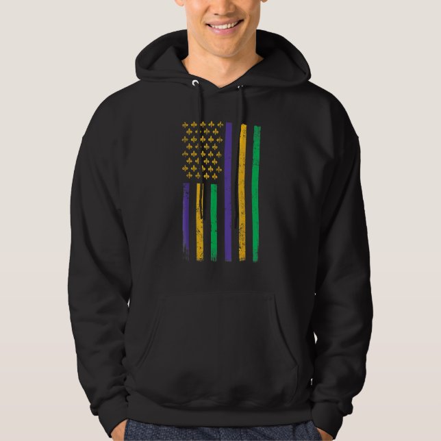 Sudadera US Mardi Gras Flag Celebration Outfit For Men & Wo (Anverso)