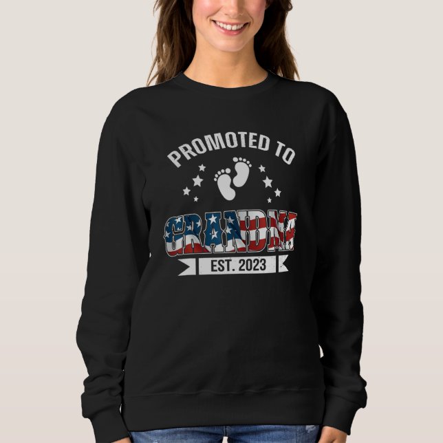 Sudadera US Patriotic Grandma 2023 Shirt, Promoted To Grand (Anverso)