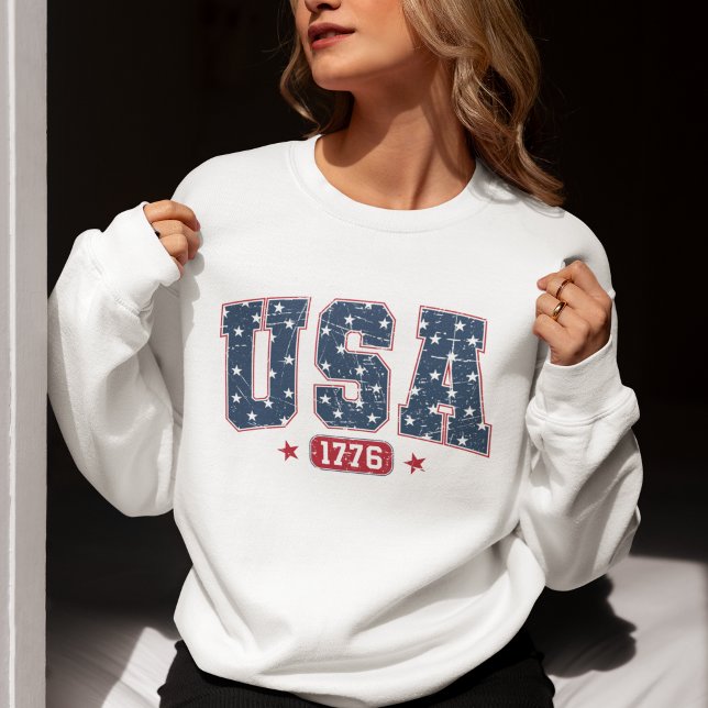 Sudadera USA 1776" 4th of July – Navy Blue & Red Tones 4th  (Subido por el creador)