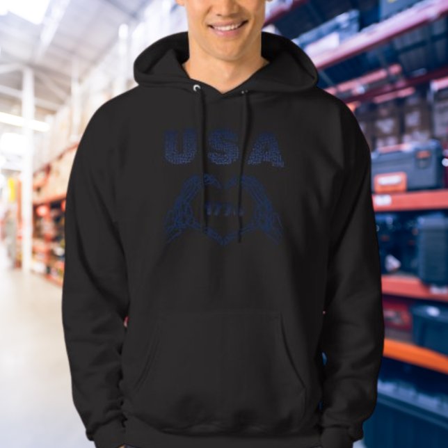 Sudadera USA 1776 Skeleton Heart Hands Patriotic Hoodie (Subido por el creador)