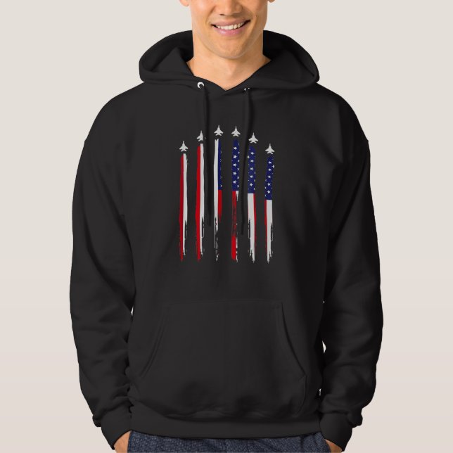 Sudadera USA Airplane Jet Fighter 4th American Flag Of July (Anverso)