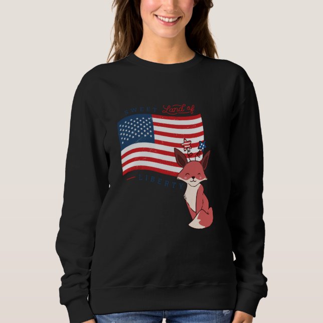 Sudadera USA America Sweet land liberty animals (Anverso)