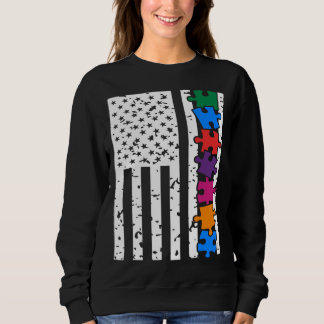 Sudadera USA American Flag Autism Awareness Autistic Child 