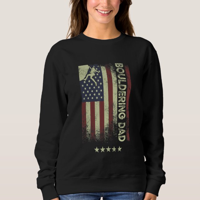 Sudadera USA American Flag  Bouldering Dad 1 (Anverso)