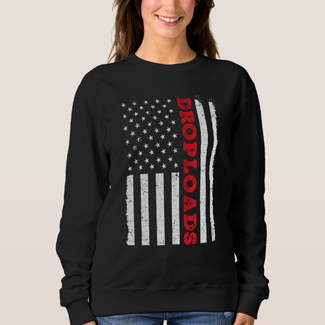 Sudadera USA American Flag Drop Loads Turck Driver Trucker  (Anverso)