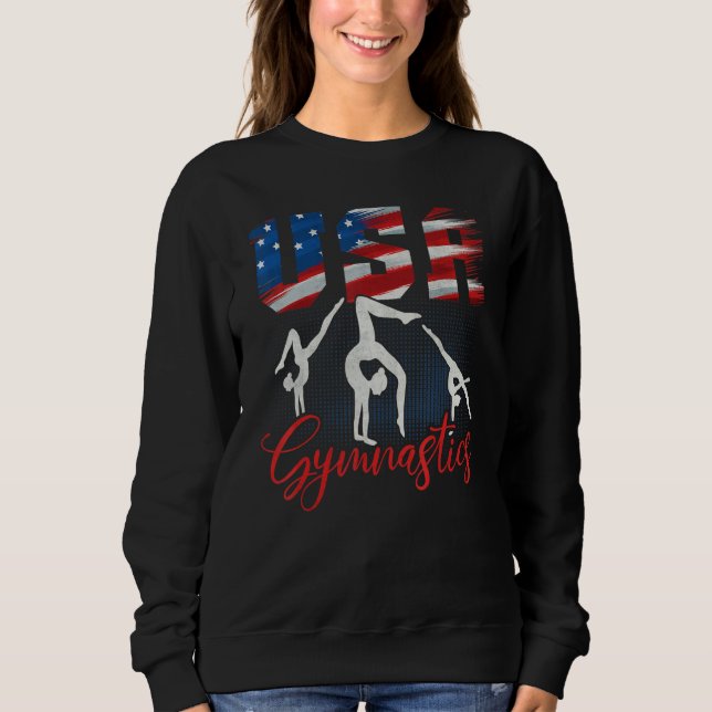 Sudadera USA American Flag Gymnastics Tee Gymnast 4th of Ju (Anverso)