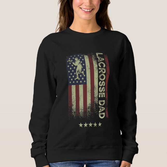 Sudadera USA American Flag  Lacrosse Dad 1 (Anverso)