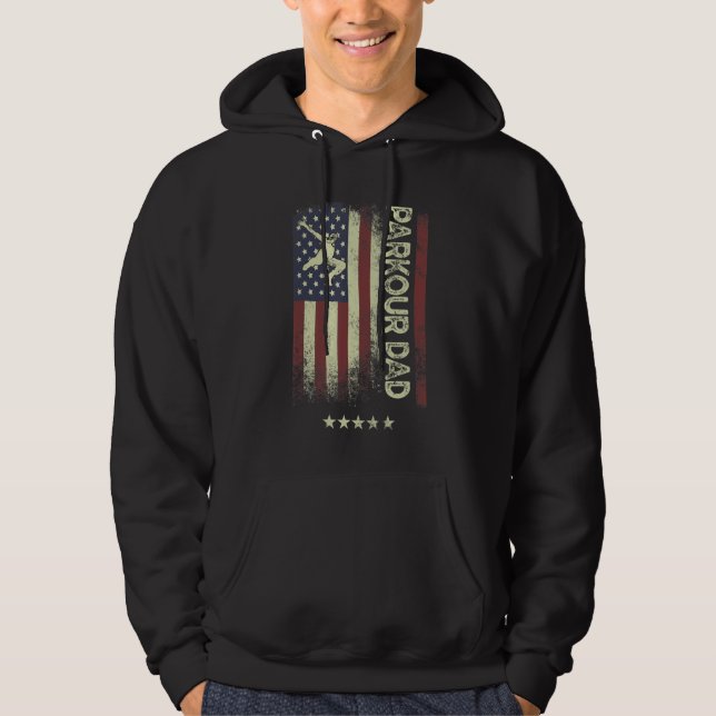 Sudadera USA American Flag  Parkour Dad 1 (Anverso)