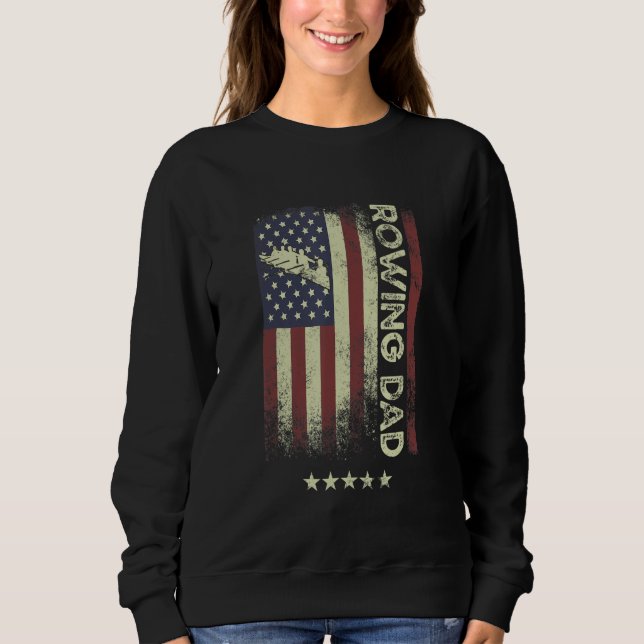Sudadera USA American Flag  Rowing Dad 3 (Anverso)