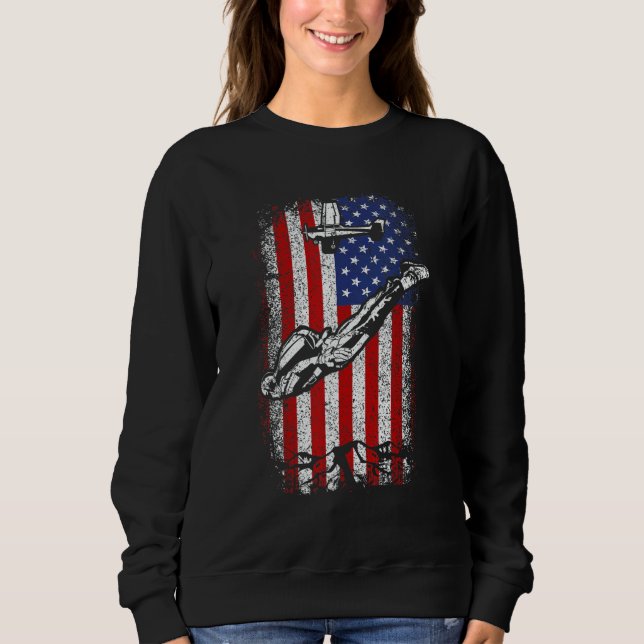 Sudadera Usa American Flag Skydiving 4th Of July (Anverso)