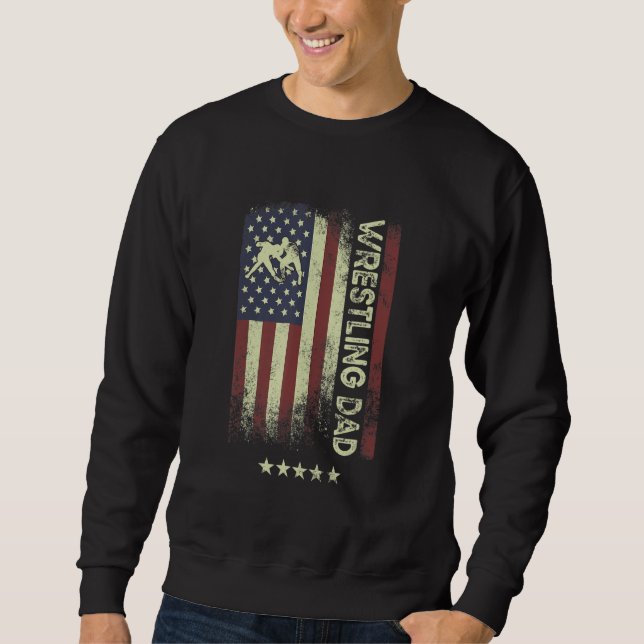 Sudadera USA American Flag  Wrestling Dad 1 (Anverso)