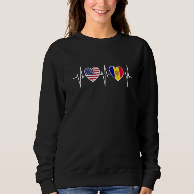 Sudadera USA And Andorra Andorran Flag Flags Premium (Anverso)