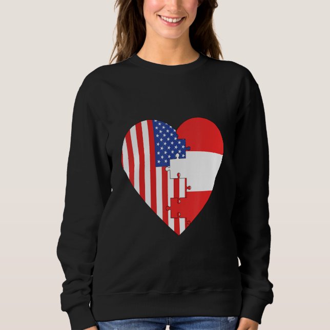 Sudadera USA and Austria Flags Heart (Anverso)