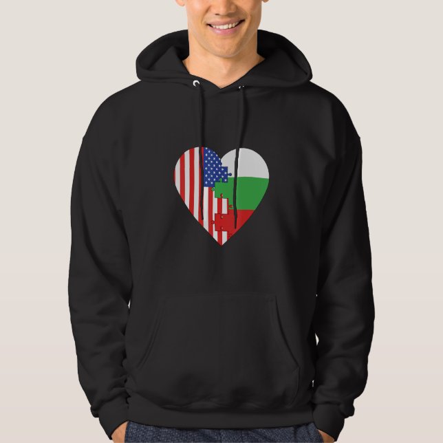Sudadera USA and Bulgaria Flags Heart (Anverso)
