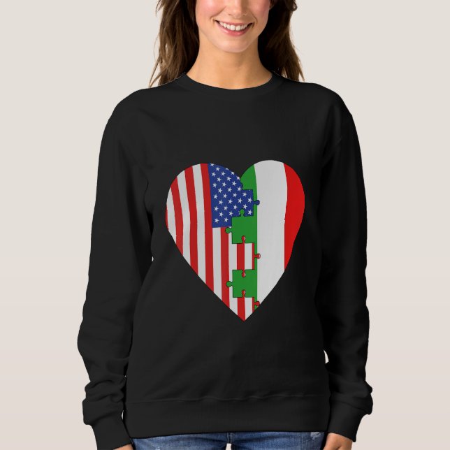 Sudadera USA and Italy Flags Heart (Anverso)