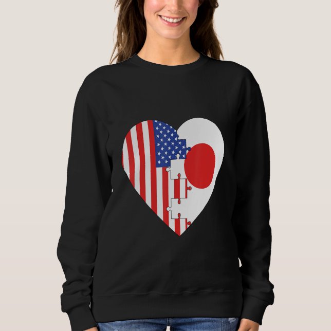 Sudadera USA and Japan Flags Heart (Anverso)