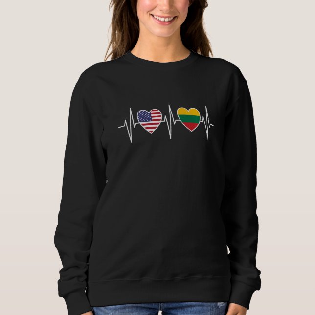 Sudadera USA And Lithuania Lithuanian Flag Flags Premium (Anverso)