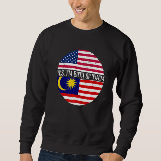 Sudadera USA And Malaysia Vintage Flags  Yes I'm Both Of Th