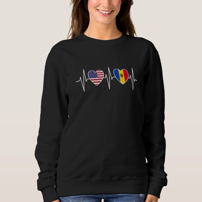 Sudadera USA And Moldova Moldovan Flag Flags Premium (Anverso)