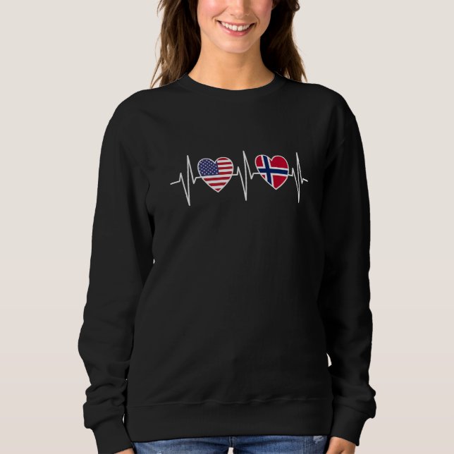 Sudadera USA And Norway Norwegian Flag Flags Premium (Anverso)