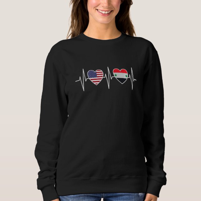 Sudadera USA And Syria Syrian Flag Flags Premium (Anverso)
