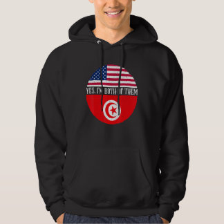 Sudadera USA And Tunisia Vintage Flags  Yes I'm Both Of The