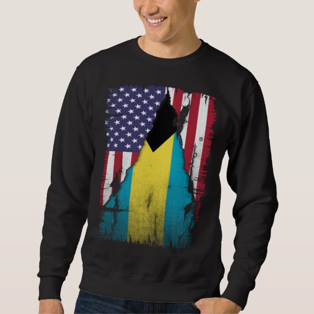 Sudadera USA Bahamas Flag Distressed Bahamian Pride (Anverso)